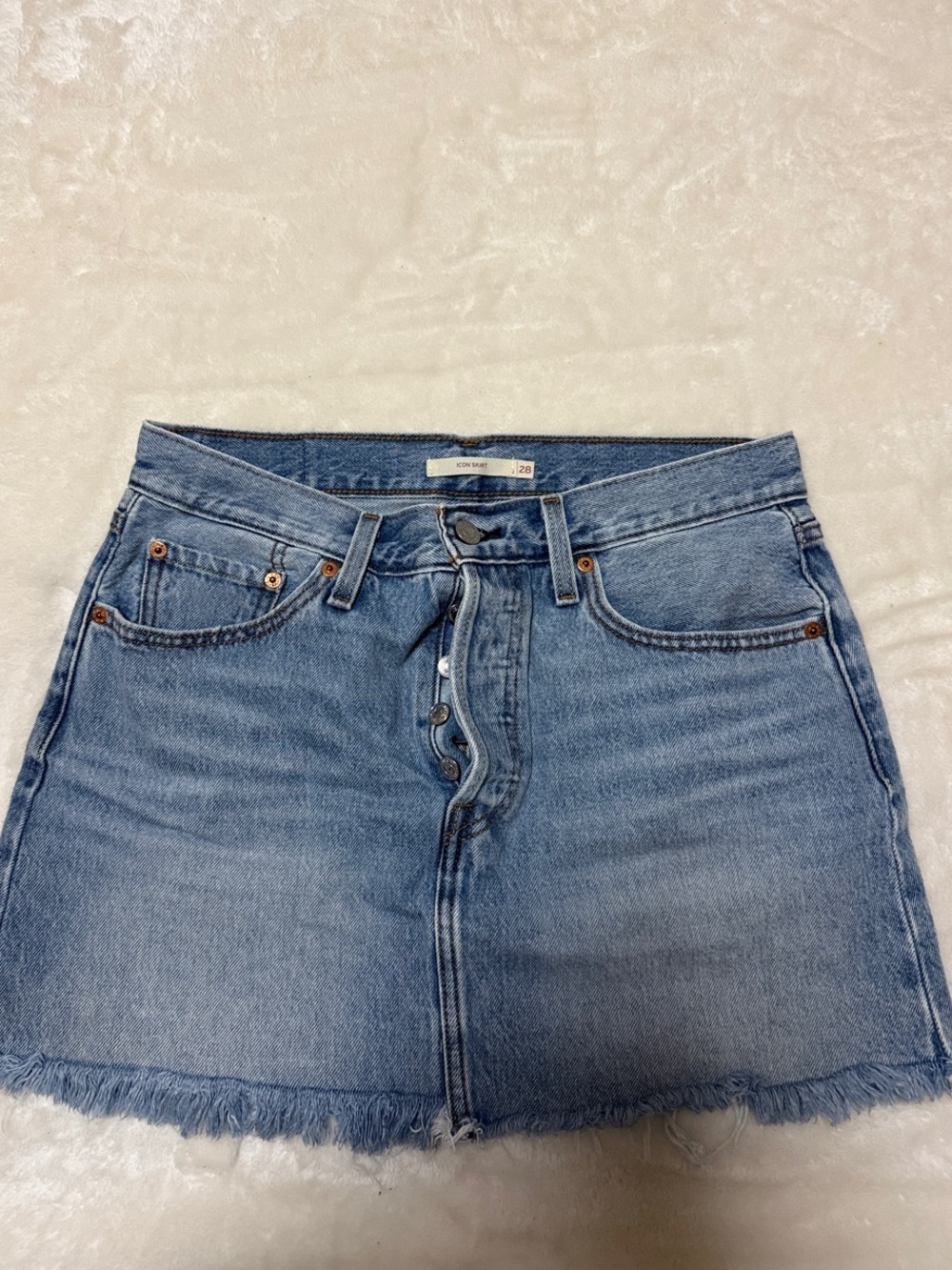 Levi's Light Blue Button-Front Denim Mini Skirt
